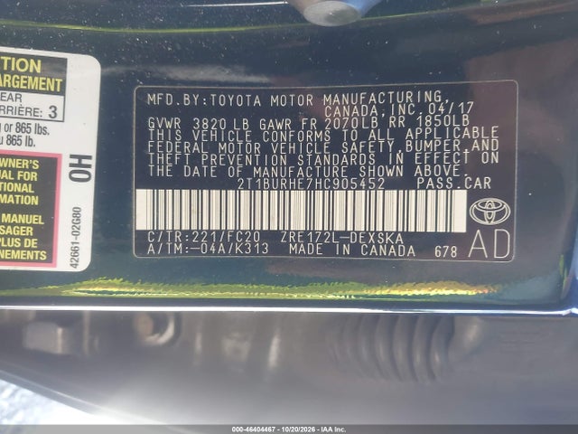 2017 TOYOTA COROLLA SE 9
