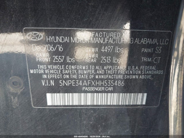 2017 HYUNDAI SONATA SPORT 9