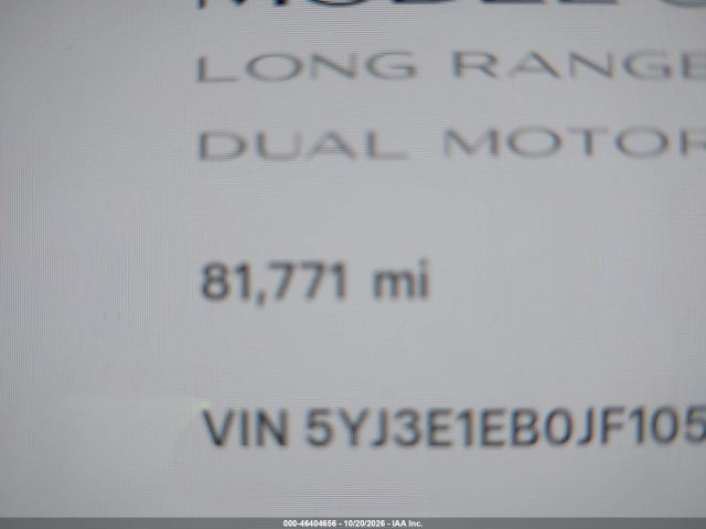 2018 TESLA MODEL 3 LONG RANGE/PERFORMANCE 15