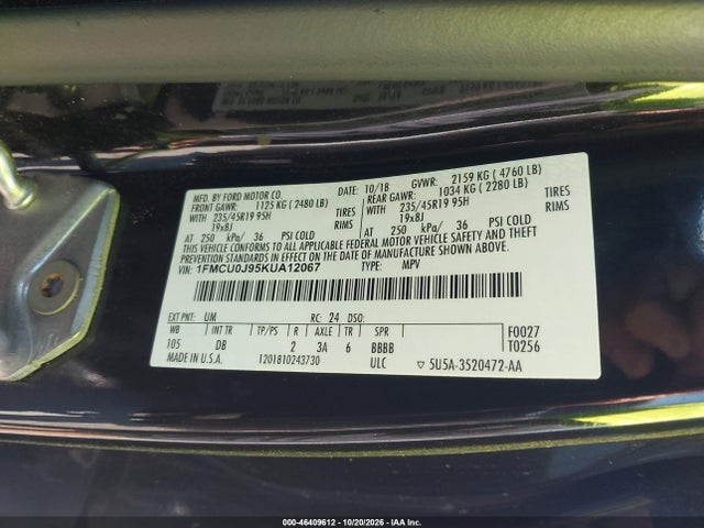 2019 FORD ESCAPE TITANIUM 9