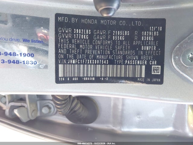 2019 HONDA CIVIC EX-L 9