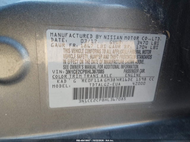 2017 NISSAN VERSA NOTE SR 9