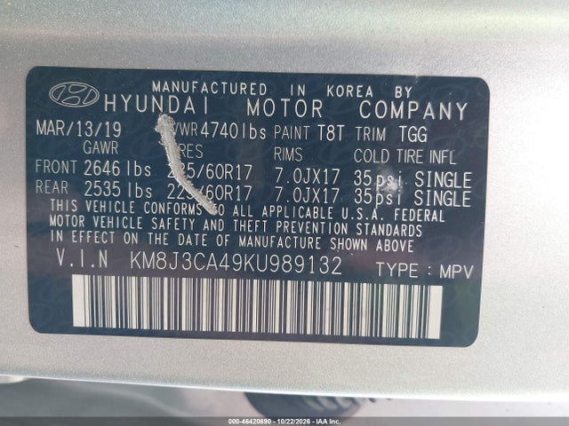 2019 HYUNDAI TUCSON VALUE 9