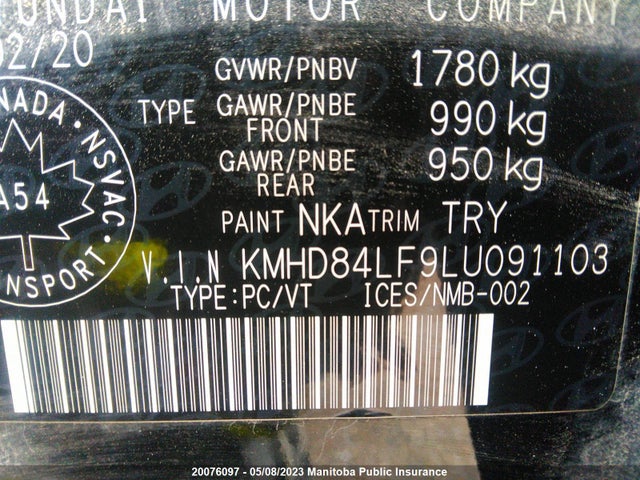 Hyundai Elantra Preferred  2020 KMHD84LF9LU091103 Image 10