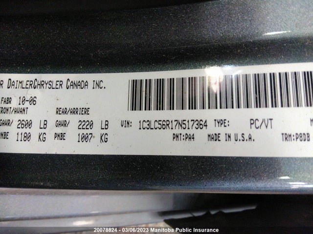 1C3LC56R17N517364 Chrysler Sebring Touring