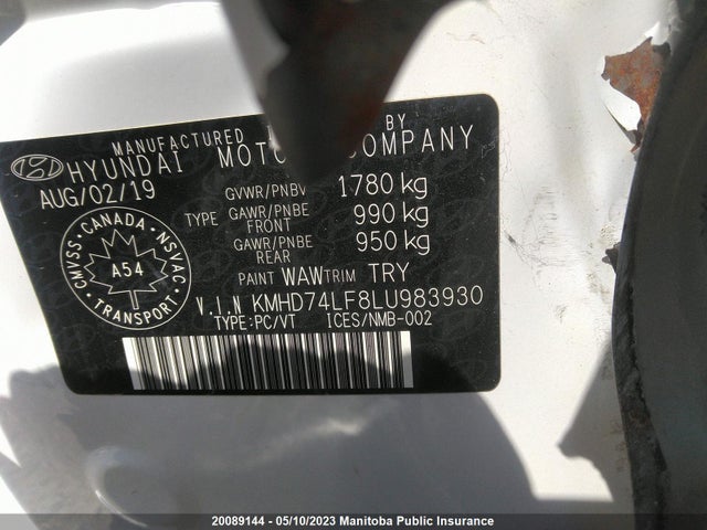 Hyundai Elantra Essential 2020 KMHD74LF8LU983930 Image 10