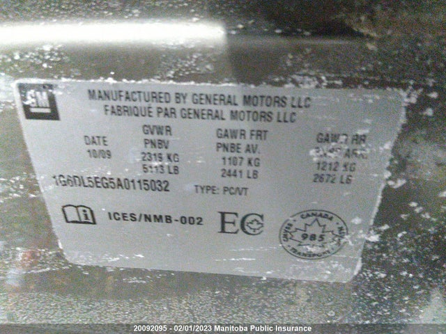 1G6DL5EG5A0115032 Cadillac Cts 3.0l 