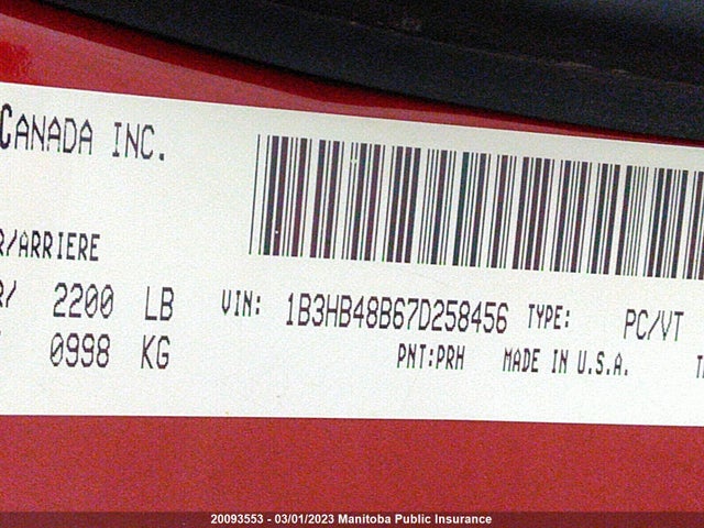 Dodge Caliber Sxt 2007 1B3HB48B67D258456 Image 10