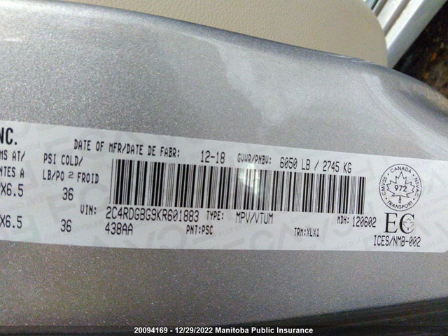 Dodge Grand Caravan 2019 2C4RDGBG9KR601883 Image 19