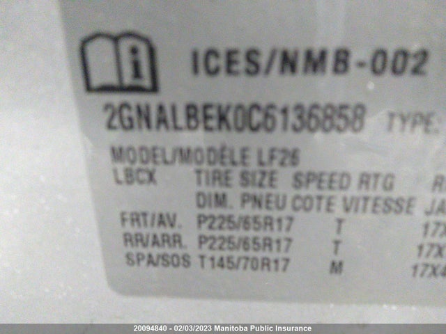 Chevrolet EQUINOX LS 2012 2GNALBEK0C6136858 Image 10