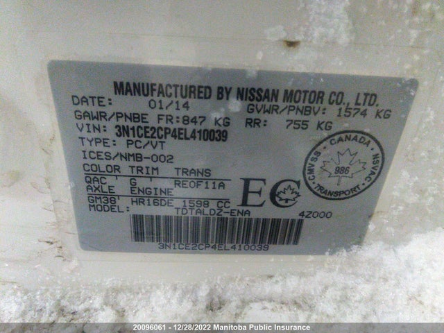 Nissan VERSA NOTE 2014 3N1CE2CP4EL410039 Image 27