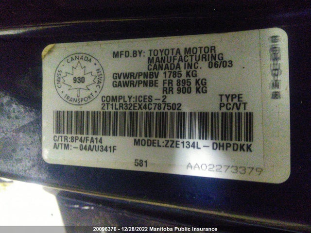 Toyota Matrix 2004 2T1LR32EX4C787502 Image 10