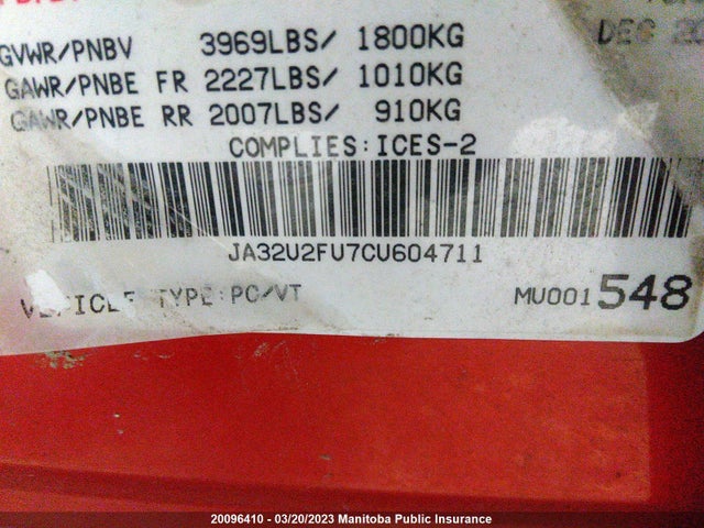 JA32U2FU7CU604711 Mitsubishi Lancer Se