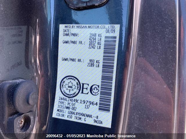 Nissan Altima 2.5 S 2009 1N4AL24E49C197964 Image 9