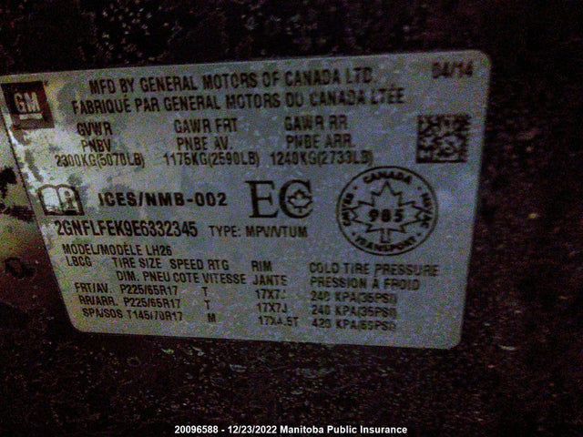Chevrolet EQUINOX LT 2014 2GNFLFEK9E6332345 Image 9