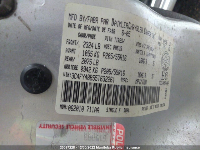 3C4FY48B55T632261 Chrysler Pt Cruiser