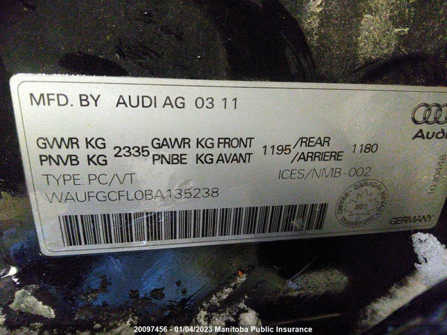 WAUFGCFL0BA135238 Audi S4 3.0t Quattro 
