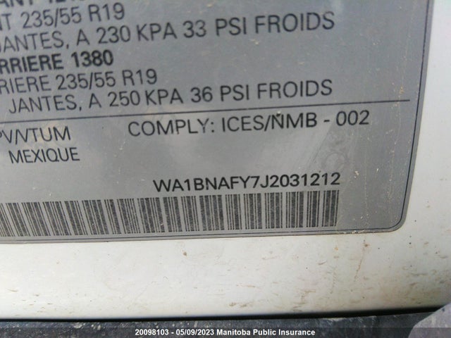WA1BNAFY7J2031212 Audi Q5