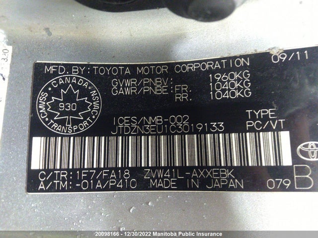 Toyota PRIUS V 2012 JTDZN3EU1C3019133 Image 10
