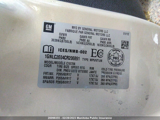 Chevrolet Tahoe Ls 2012 1GNLC2E04CR206891 Image 10