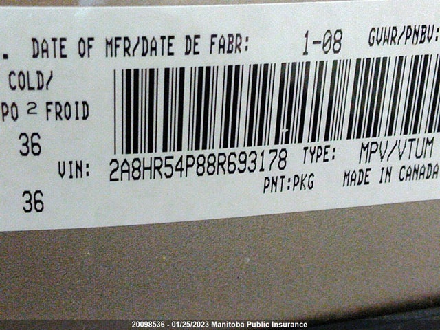2A8HR54P88R693178 Chrysler Town & Country Touring