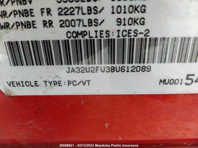 JA32U2FU3BU612089 Mitsubishi Lancer Se