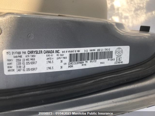 2C4RC1CG1DR700604 Chrysler Town & Country Touring