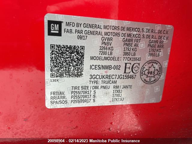 Chevrolet Silverado 1500 Lt Crew Cab 2018 3GCUKREC7JG159467 Image 9