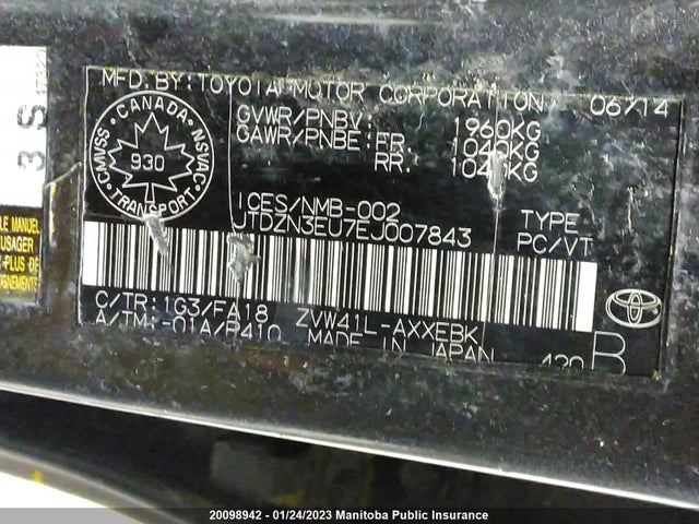 Toyota PRIUS V 2014 JTDZN3EU7EJ007843 Image 10