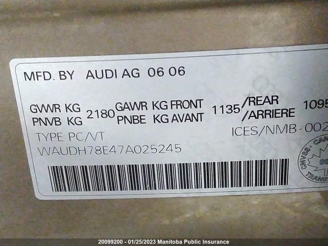 WAUDH78E47A025245 Audi A4 3.2 S-line Quattro