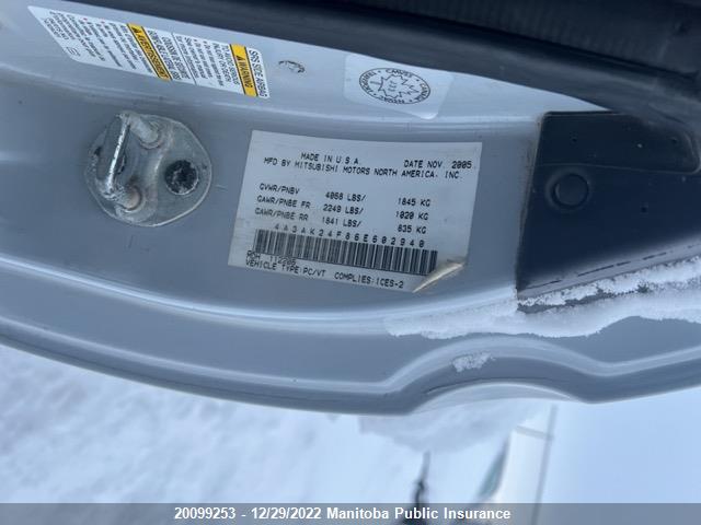 4A3AK24F86E602940 Mitsubishi ECLIPSE GS
