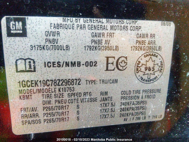 Chevrolet Silverado 1500 Ls Ext Cab 2008 1GCEK19C78Z296872 Image 10