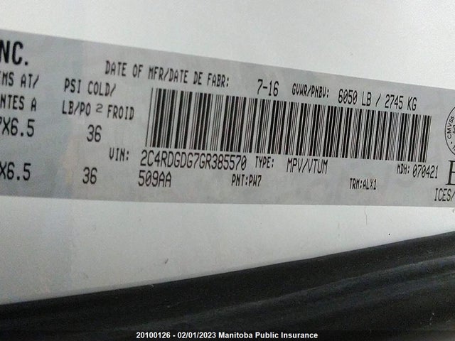 Dodge Grand Caravan Crew 2016 2C4RDGDG7GR385570 Image 10