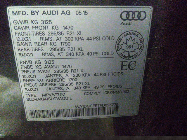 WA1DGCFE7FD025779 Audi Q7 V6 