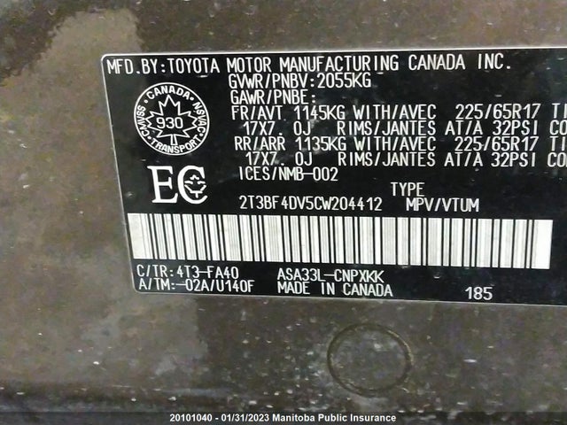 Toyota RAV4 2012 2T3BF4DV5CW204412 Image 10