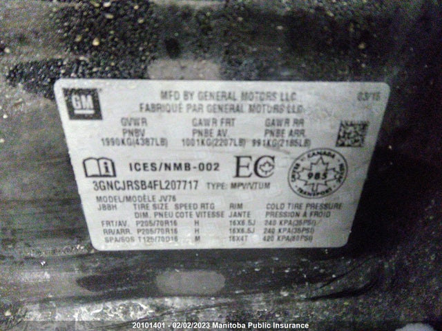 Chevrolet Trax Lt 2015 3GNCJRSB4FL207717 Image 10