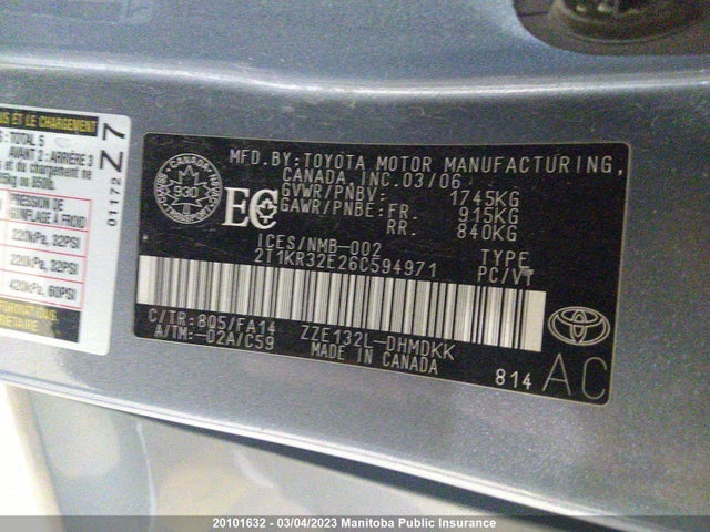 Toyota Matrix 2006 2T1KR32E26C594971 Image 10
