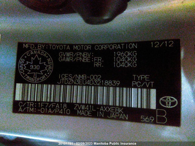 Toyota PRIUS V 2013 JTDZN3EU4D3218839 Image 10