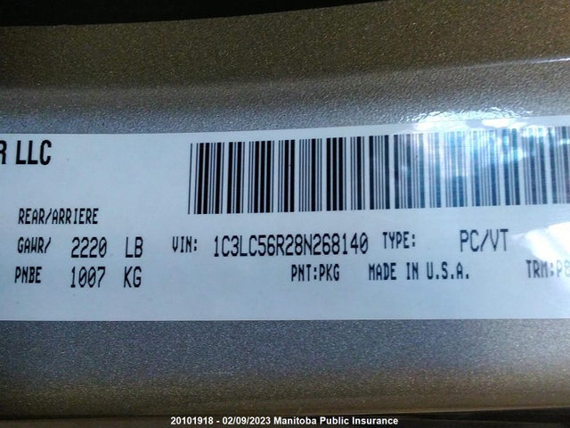 1C3LC56R28N268140 Chrysler Sebring Touring