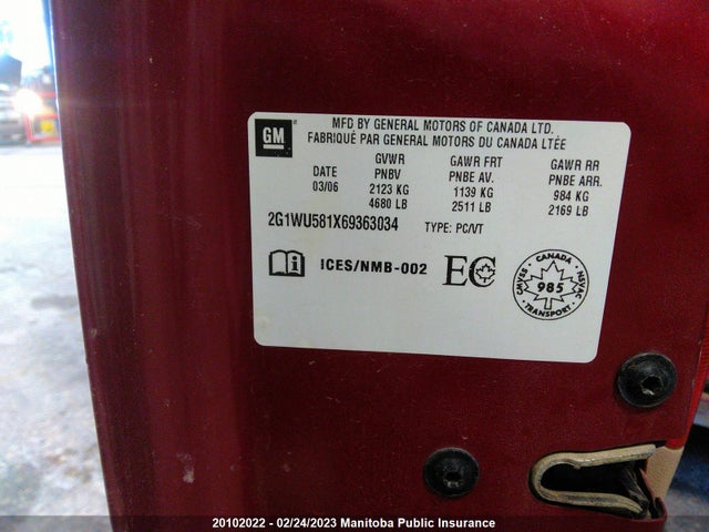 Chevrolet Impala Lt V6  2006 2G1WU581X69363034 Image 10
