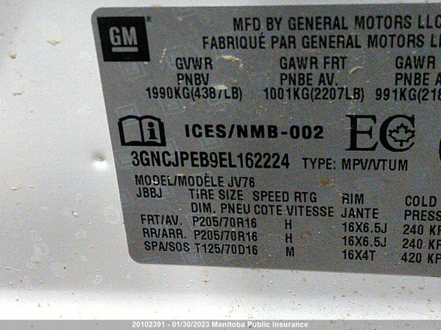 Chevrolet Trax Lt 2014 3GNCJPEB9EL162224 Image 9