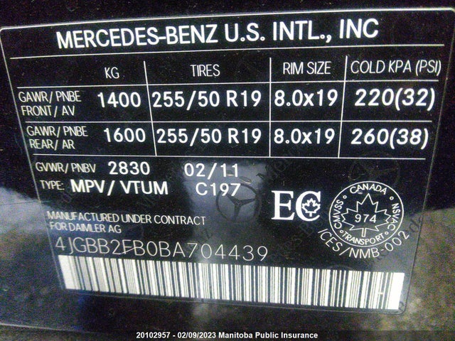 Mercedes Benz Ml350 Bluetec  2011 4JGBB2FB0BA704439 Image 10