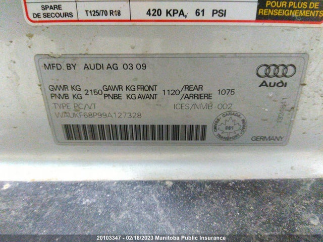 WAUKF68P99A127328 Audi A3 2.0t S-line Quattro