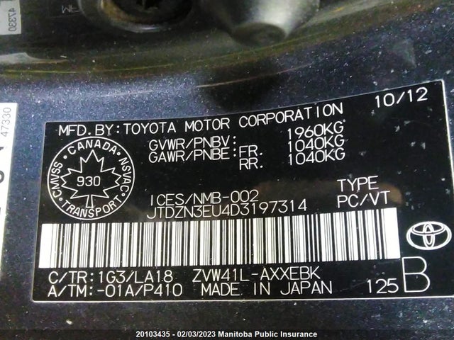 Toyota PRIUS V 2013 JTDZN3EU4D3197314 Image 9