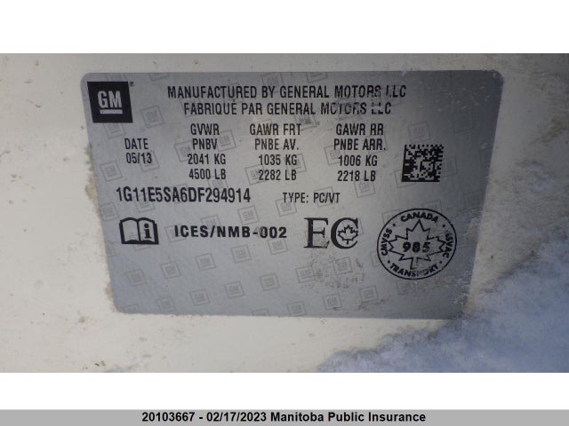 Chevrolet MALIBU LT 2013 1G11E5SA6DF294914 Image 10