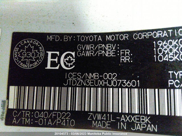 Toyota PRIUS V 2017 JTDZN3EUXHJ073601 Image 9