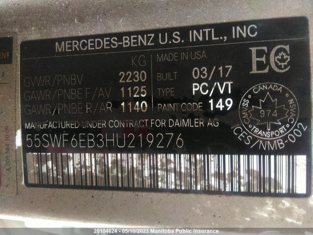 Mercedes Benz C43 4matic  2017 55SWF6EB3HU219276 Image 10