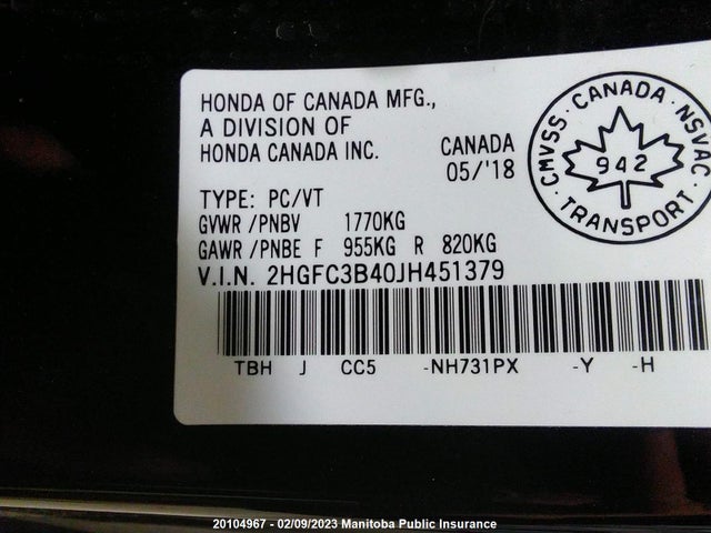 Honda Civic Ex-t 2018 2HGFC3B40JH451379 Image 9