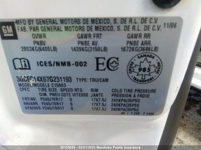 Chevrolet SILVERADO 1500 2007 3GCEC14X67G231193 Image 10