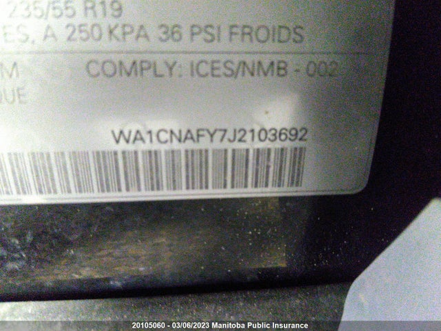 WA1CNAFY7J2103692 Audi Q5
